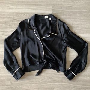 WILFRED LONG SLEEVE SILK TOP